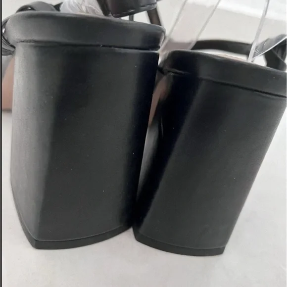 Kensie Leilany Strappy Platform Sandals Black Sz. 8.5M block heels faux leather - Picture 10 of 13